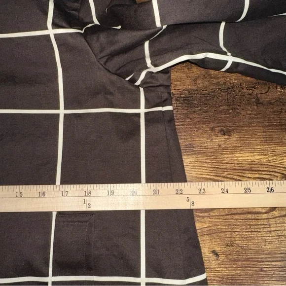 Lauren Ralph Lauren Womens Checkered Box Plaid Peacoat Size Large Dark Academia - Picture 9 of 10